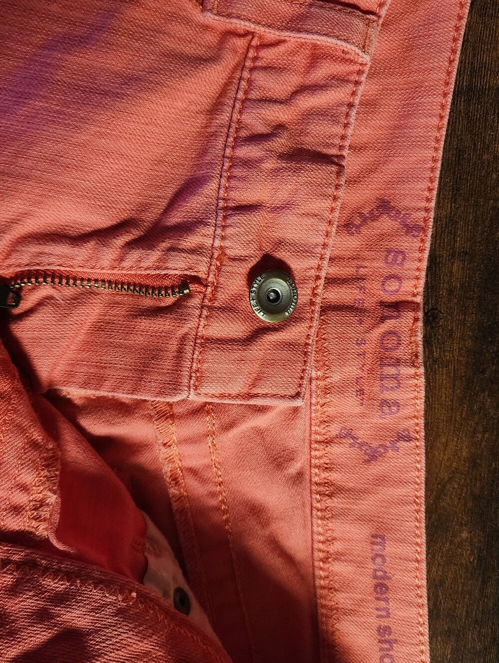 Sonoma Bright Coral Pink Denim Jean Shorts - Picture 8 of 8